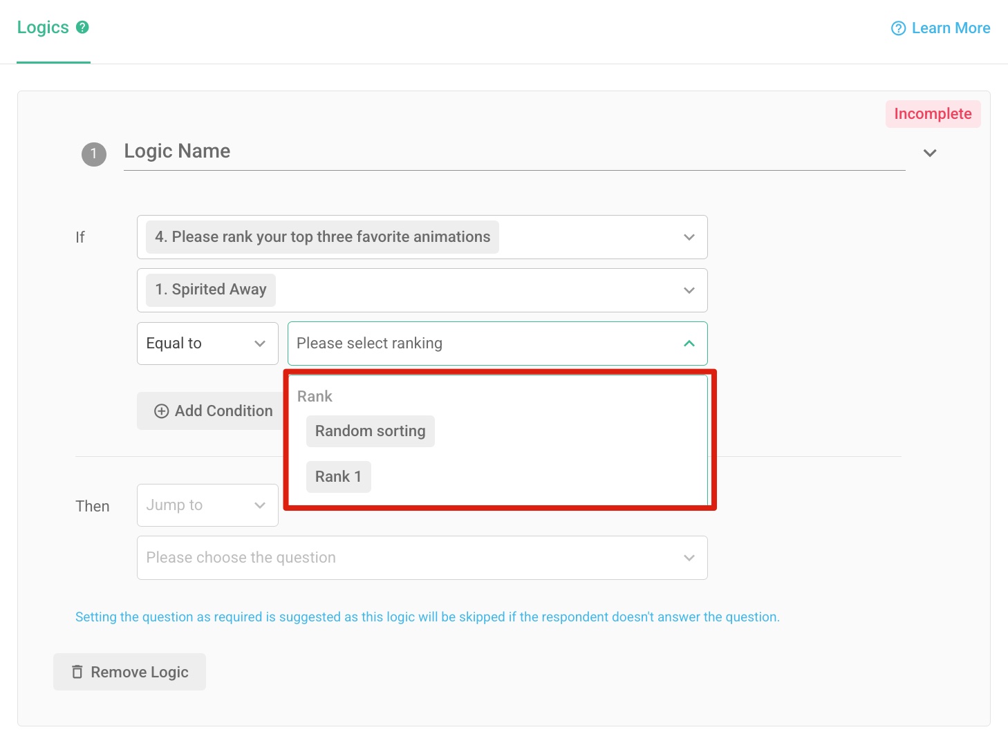 Advanced Logic｜SurveyCake Help Center
