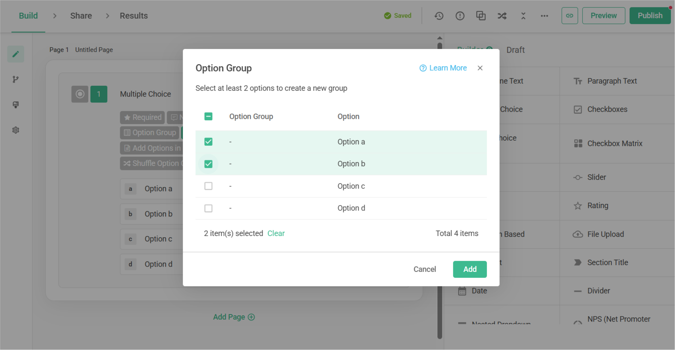 Option Group｜SurveyCake Help Center
