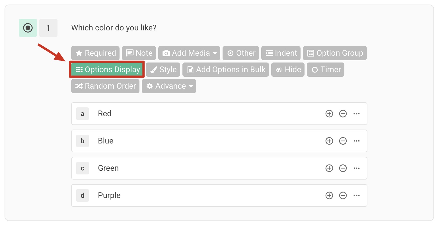 Way Options Options Display|SurveyCake Help Center