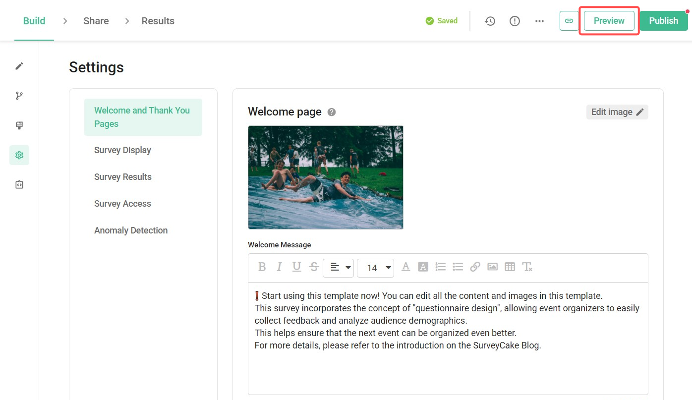 Preview Page Example Preview|SurveyCake Help Center
