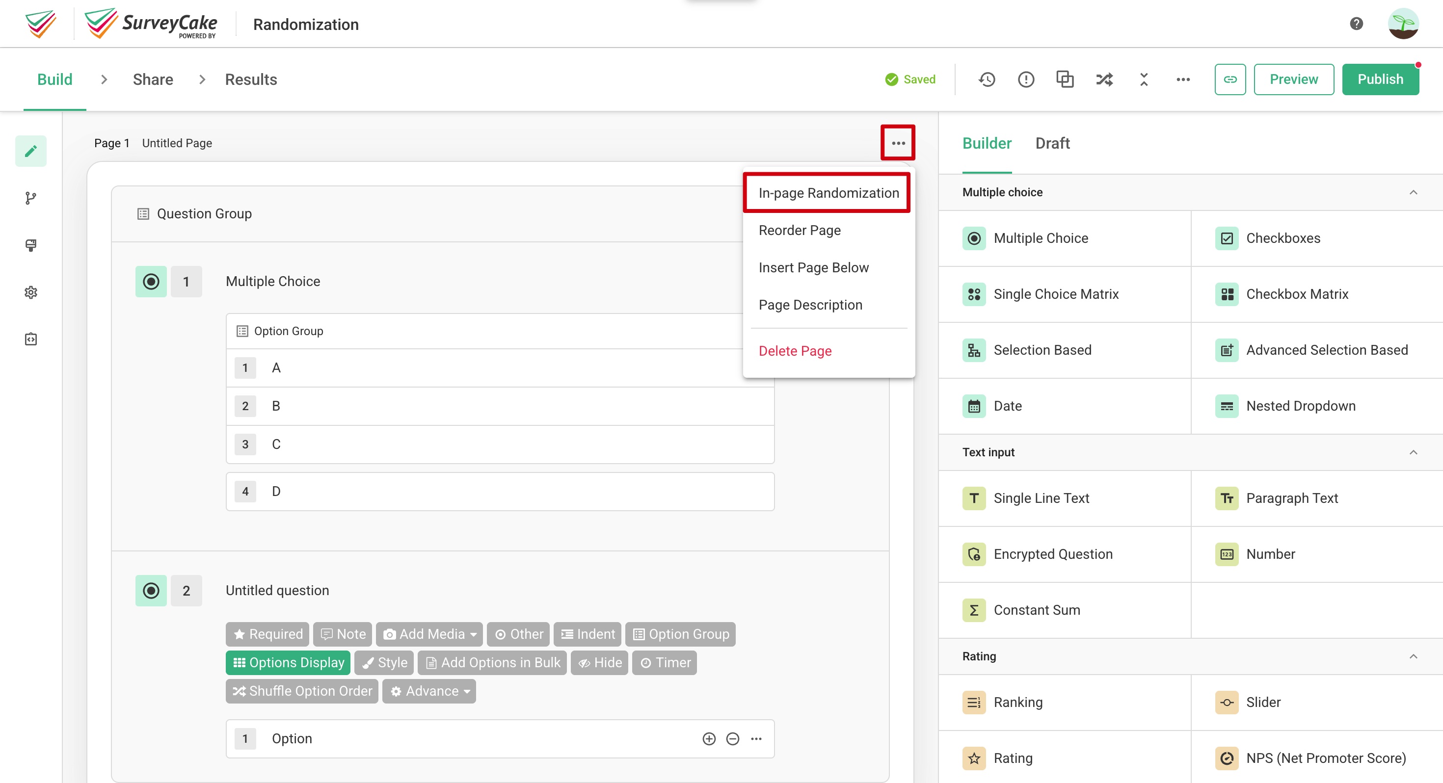 Randomization｜SurveyCake Help Center