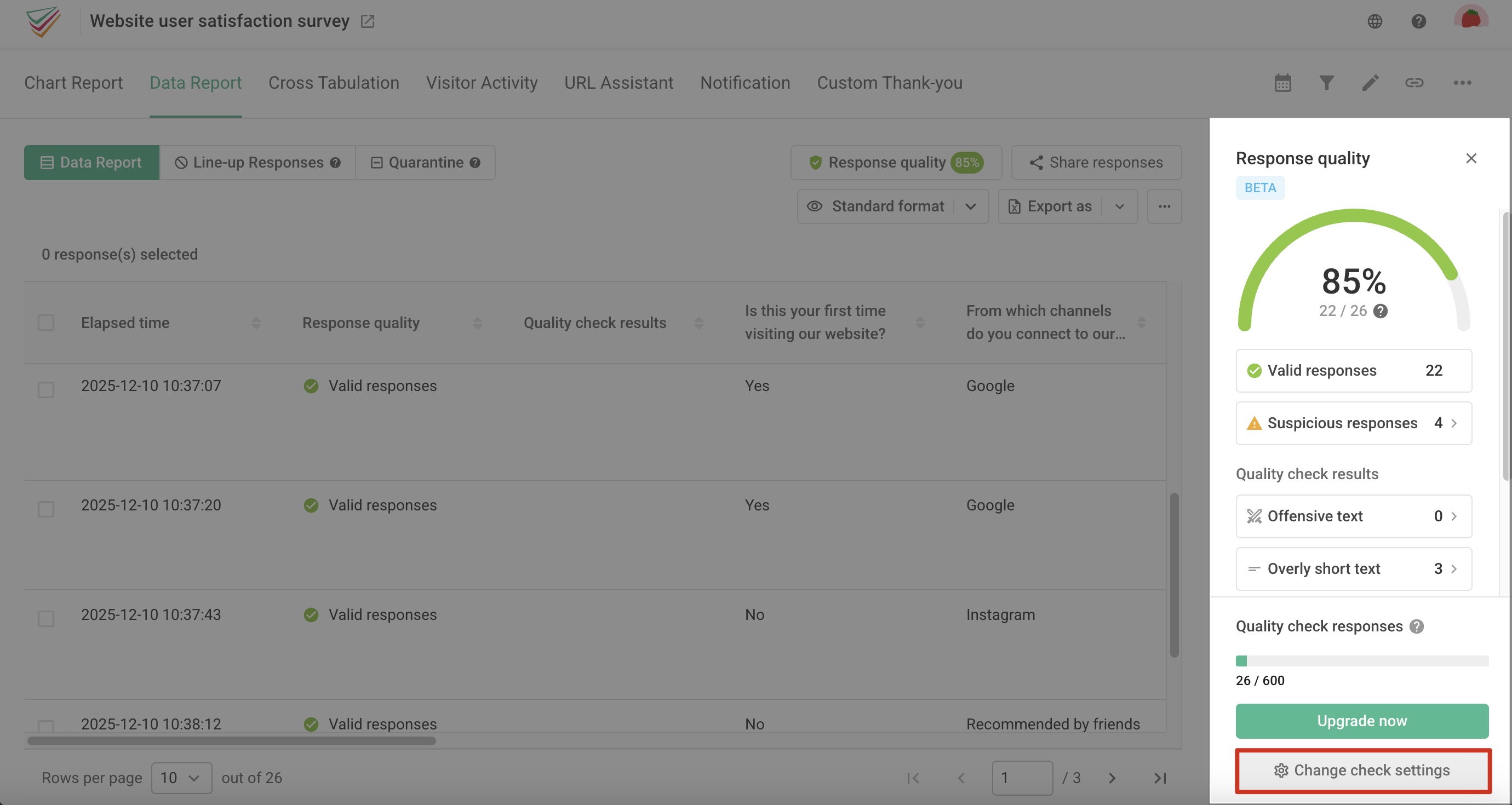 Response Quality Check｜SurveyCake Help Center
