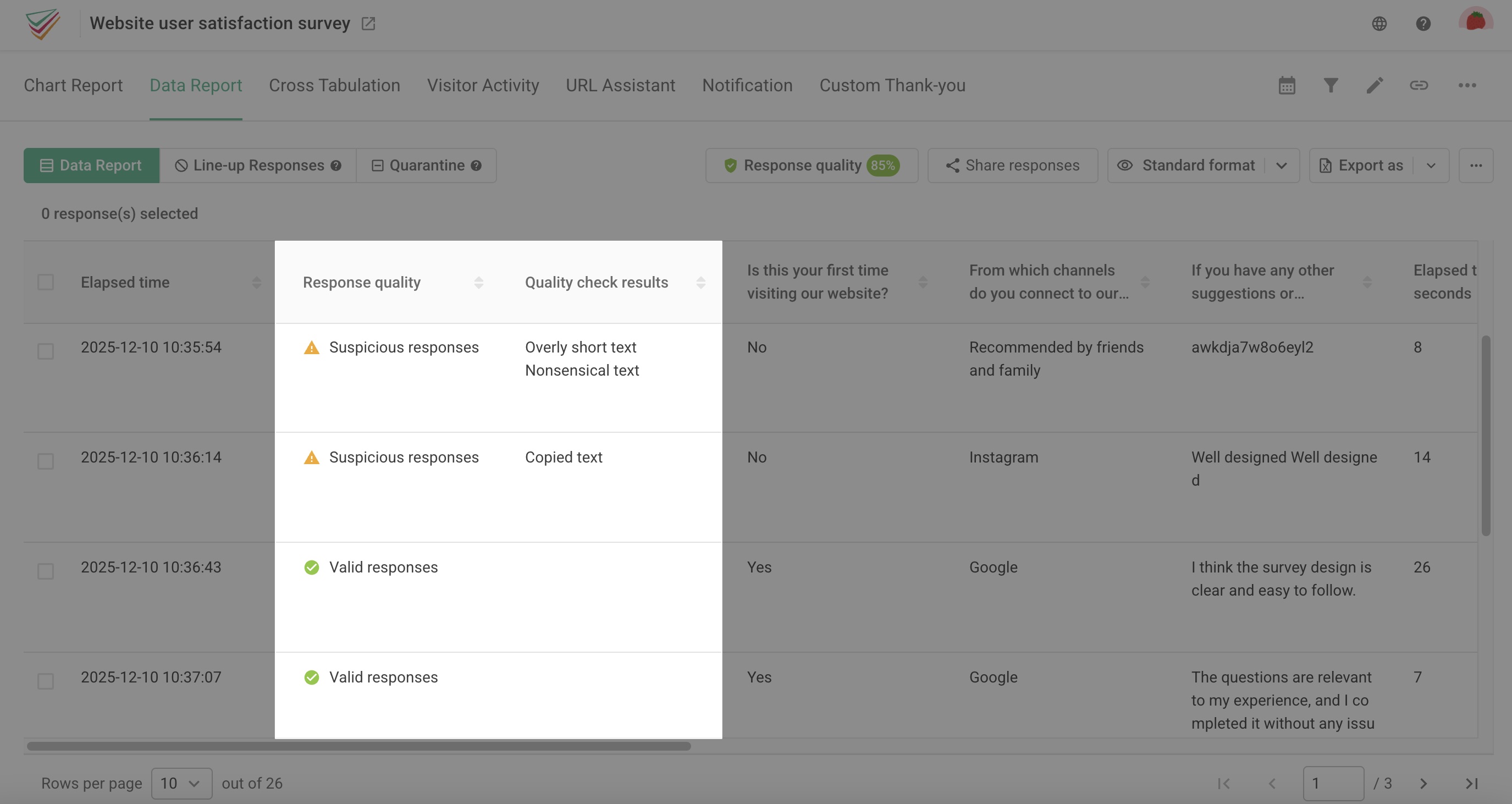 Response Quality Check｜SurveyCake Help Center