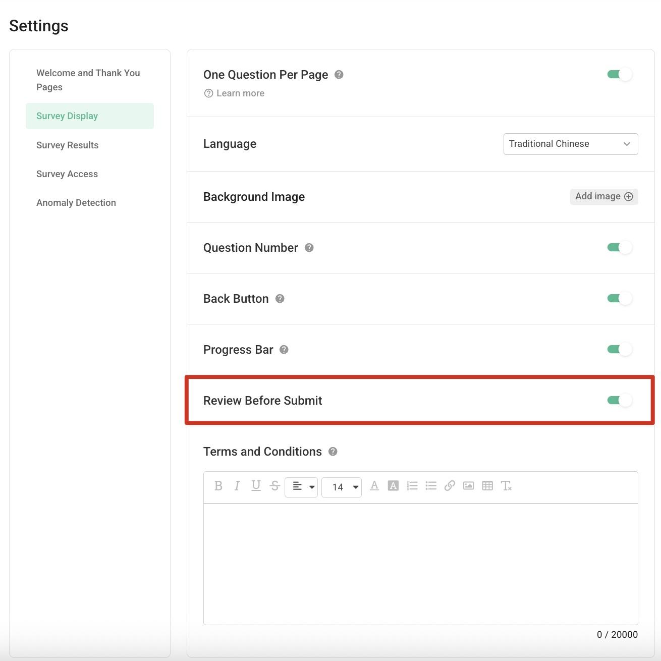 Review Before Submit｜SurveyCake Help Center