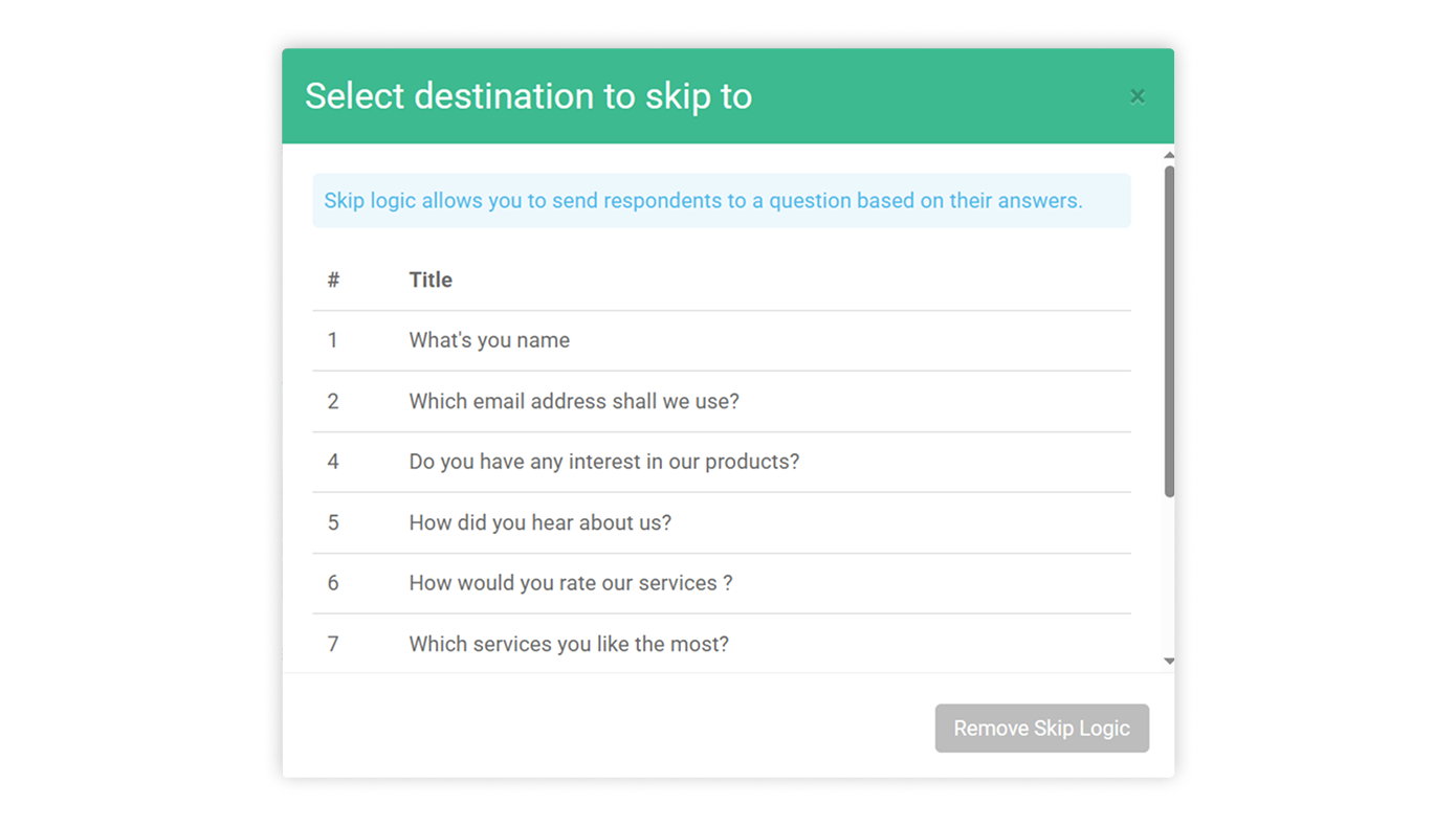 Skip Logic｜SurveyCake Help Center
